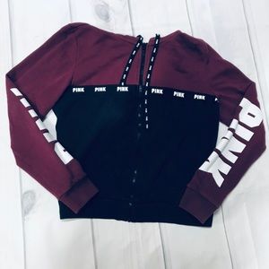 Victoria’s Secret PINK S maroon and black zip-up